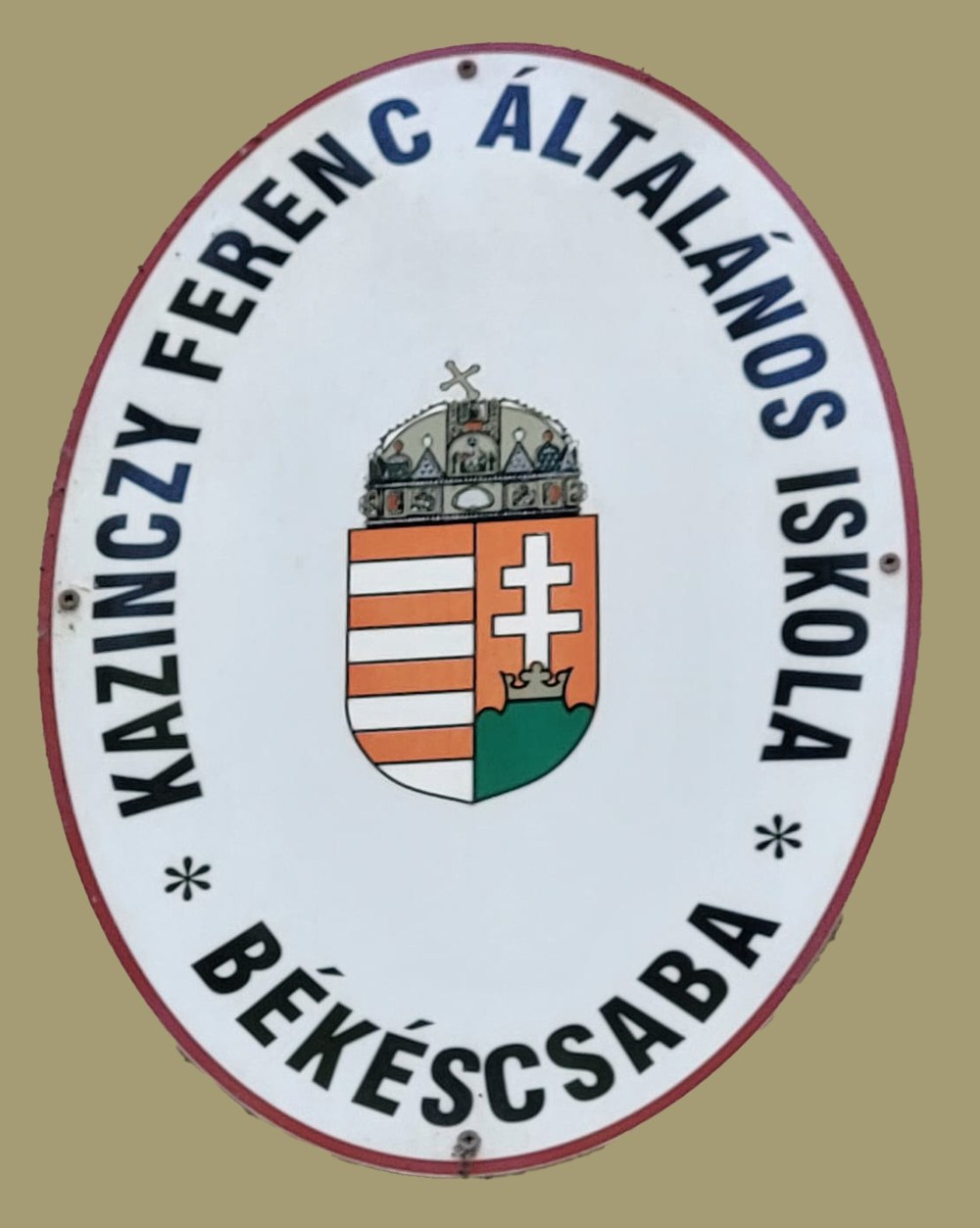 Oval enamel school badge sign design