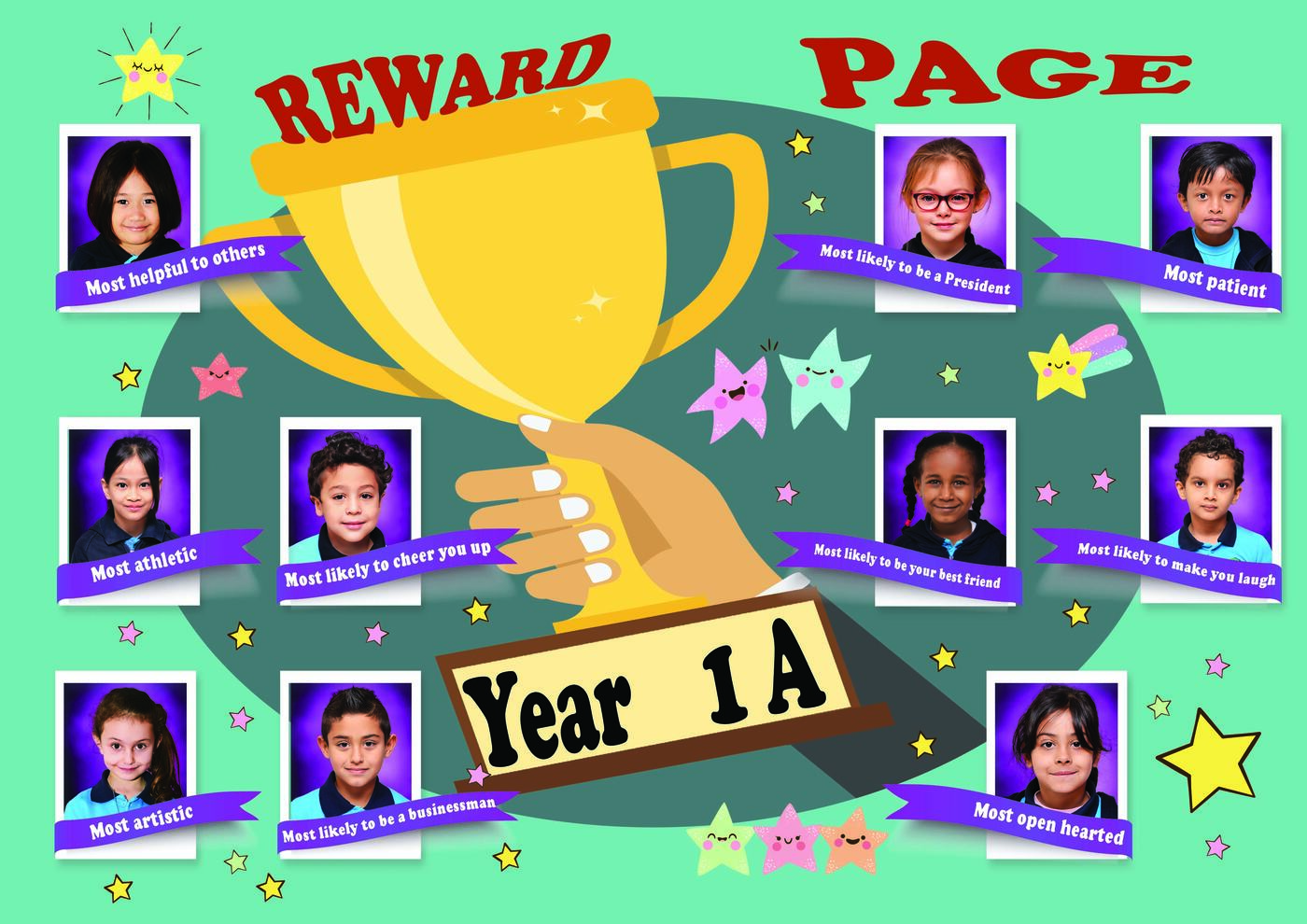 Yearbook page — proud to read and write